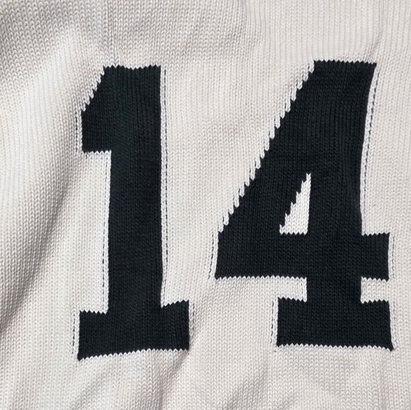 Brandy Melville Cream Sweater with Green 14 Large Fit EUC PTP 23 - Picture 3 of 6